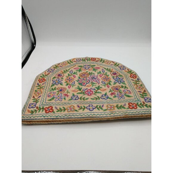 Handmade Embroidered Floral Tea Cozy With Multicolor Pattern 12" x 10" - Picture 2 of 7